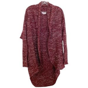 Dailylook Burgundy Long Open Cardigan Sweater Large